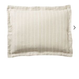Pottery Barn Belgian Flax Linen Stripe standard sham 26 x 20  set of two NWT